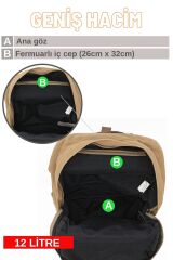 5067 Acapulco Camel Sırt Okul Seyahat 15.6 inç Laptop Notebook Çantası Pamuk Kanvas Kumaş