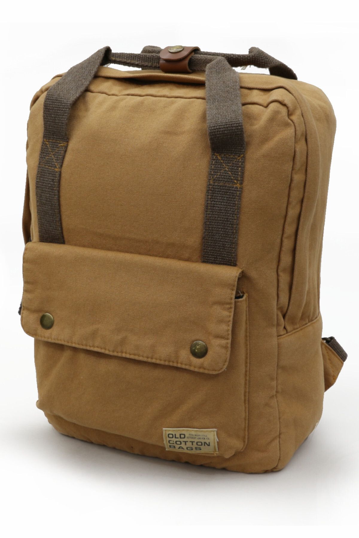 5067 Acapulco Camel Sırt Okul Seyahat 15.6 inç Laptop Notebook Çantası Pamuk Kanvas Kumaş