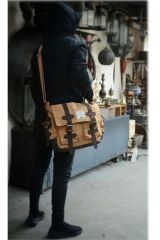 Cargo 7156 Baltimore Haki Yeşil Suya Dayanıklı Gri Omuz Laptop Okul Seyahat Outdoor Çanta