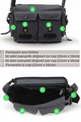 Cargo 7156 Baltimore Suya Dayanıklı Gri Omuz Laptop Okul Seyahat Outdoor Çanta