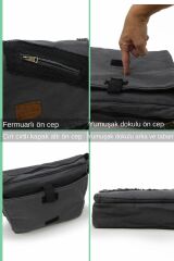 Cargo 7136 Robbie Gri 14 inç Laptop Günlük Omuz Okul Seyahat Vintage Pamuk Kanvas Çanta