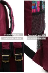 Cargo 5112 Elton Bag Patchwork 13'' inç Laptop Okul Pamuk Kumaş Bordo Sırt Çantası