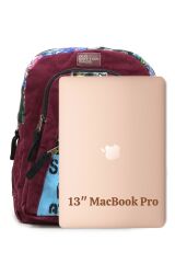 Cargo 5112 Elton Bag Patchwork 13'' inç Laptop Okul Pamuk Kumaş Bordo Sırt Çantası