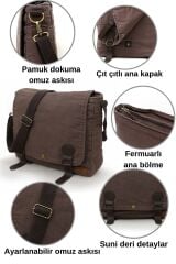 Cargo 8045 Kahverengi Postacı Omuz Kanvas Tablet Evrak Laptop Okul Notebook Çantası