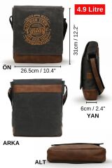 Cargo 7112 Western Unisex Siyah Kahverengi  Postacı Okul 14 inch Laptop Çapraz Askılı Günlük Çanta