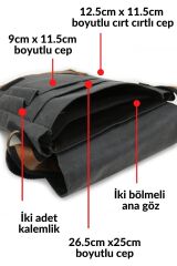 Cargo 7112 Western Unisex Siyah Kahverengi  Postacı Okul 14 inch Laptop Çapraz Askılı Günlük Çanta