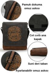 Cargo 7112 Western Unisex Siyah Kahverengi  Postacı Okul 14 inch Laptop Çapraz Askılı Günlük Çanta