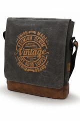 Cargo 7112 Western Unisex Siyah Kahverengi  Postacı Okul 14 inch Laptop Çapraz Askılı Günlük Çanta