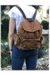5000 Moroni Camel Sırt Okul Seyahat Günlük Pamuk Kumaş Spor Çantası