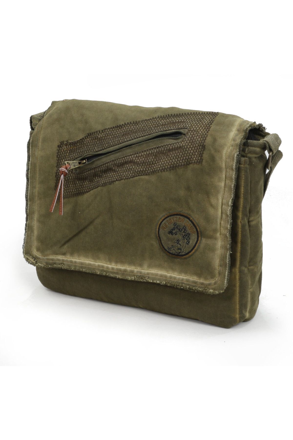 Cargo 7136 Robbie Yeşil 14 inç Laptop Günlük Omuz Okul Seyahat Vintage Pamuk Kanvas Çanta
