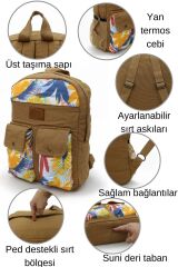 7224 Camel Sırt Okul Seyahat 15.6 inç inch Laptop Günlük Notebook Pamuk Kanvas Kumaş Çanta
