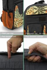 7224 Antrasit Sırt Okul Seyahat 15.6 inç inch Laptop Günlük Notebook Pamuk Kanvas Kumaş Çanta