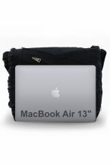 Cargo 7136 Robbie Siyah 14 inç Laptop Günlük Omuz Okul Seyahat Vintage Pamuk Kanvas Çanta