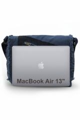 Cargo 7136 Robbie Lacivert Mavi 14 inç Laptop Günlük Omuz Okul Seyahat Vintage Pamuk Kanvas Çanta