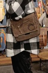Cargo 7136 Robbie Camel 14 inç Laptop Günlük Omuz Okul Seyahat Vintage Pamuk Kanvas Çanta