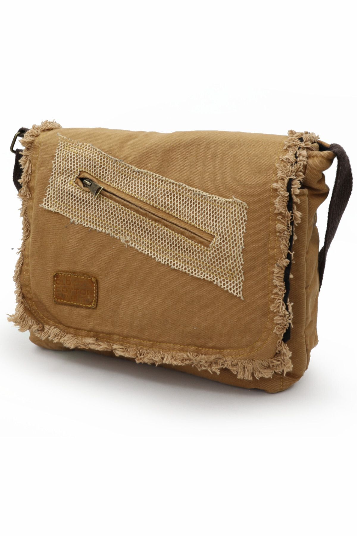 Cargo 7136 Robbie Camel 14 inç Laptop Günlük Omuz Okul Seyahat Vintage Pamuk Kanvas Çanta