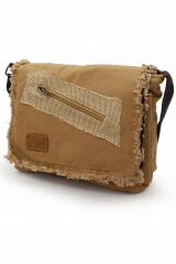 Cargo 7136 Robbie Camel 14 inç Laptop Günlük Omuz Okul Seyahat Vintage Pamuk Kanvas Çanta