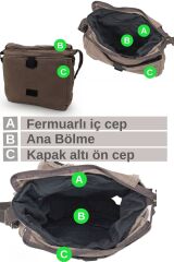Cargo 7136 Robbie Kahverengi 14 inç Laptop Günlük Omuz Okul Seyahat Vintage Pamuk Kanvas Çanta