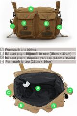 Cargo 7156 Baltimor Salaşcamel Sarı Omuz Laptop Postacı Seyahat Okul Çantası