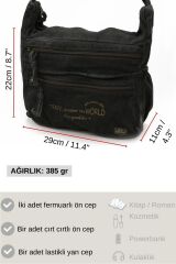 8704 Jayla Siyah Antrasit Günlük Omuz Çantası Kanvas Vintage Seyahat Tablet Çantası