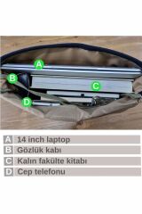 4047 Antiochia GL Hakiki Deri Açık Kahve Omuz Postacı Okul Suya Dayanıklı Mumlu Kanvas Laptop Çanta