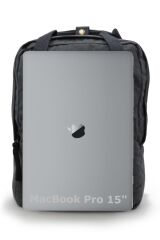 5067 Acapulco Gri Sırt Okul Seyahat 15.6 inç Laptop Notebook Çantası Pamuk Kanvas Kumaş