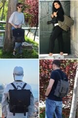 7000 S Patroit Bag Suya Dayanıklı Camel Mumlu Kanvas Sırt Okul Seyahat 15.6 Laptop Çantası