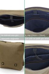 7000 S Patroit Bag Suya Dayanıklı Kahverengi Mumlu Kanvas Sırt Okul Seyahat Laptop Çantası