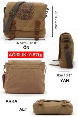 Cargo 8045 Camel Postacı Omuz Kanvas Tablet Evrak Laptop Okul Notebook Çantası