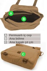 Cargo 8045 Camel Postacı Omuz Kanvas Tablet Evrak Laptop Okul Notebook Çantası