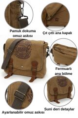 Cargo 8045 Camel Postacı Omuz Kanvas Tablet Evrak Laptop Okul Notebook Çantası