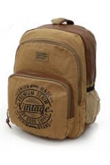 7184 Revilla Camel Sarı Sırt Okul seyahat 15.6 Inç Laptop Notebook Spor Kanvas Pamuk Kumaş Çantası