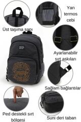 7184 Revilla Gri Sırt Okul seyahat -15.6 Inç Laptop - Notebook Spor Kanvas Pamuk Kumaş Çantası