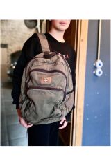 7184 Revilla Gri Sırt Okul seyahat -15.6 Inç Laptop - Notebook Spor Kanvas Pamuk Kumaş Çantası