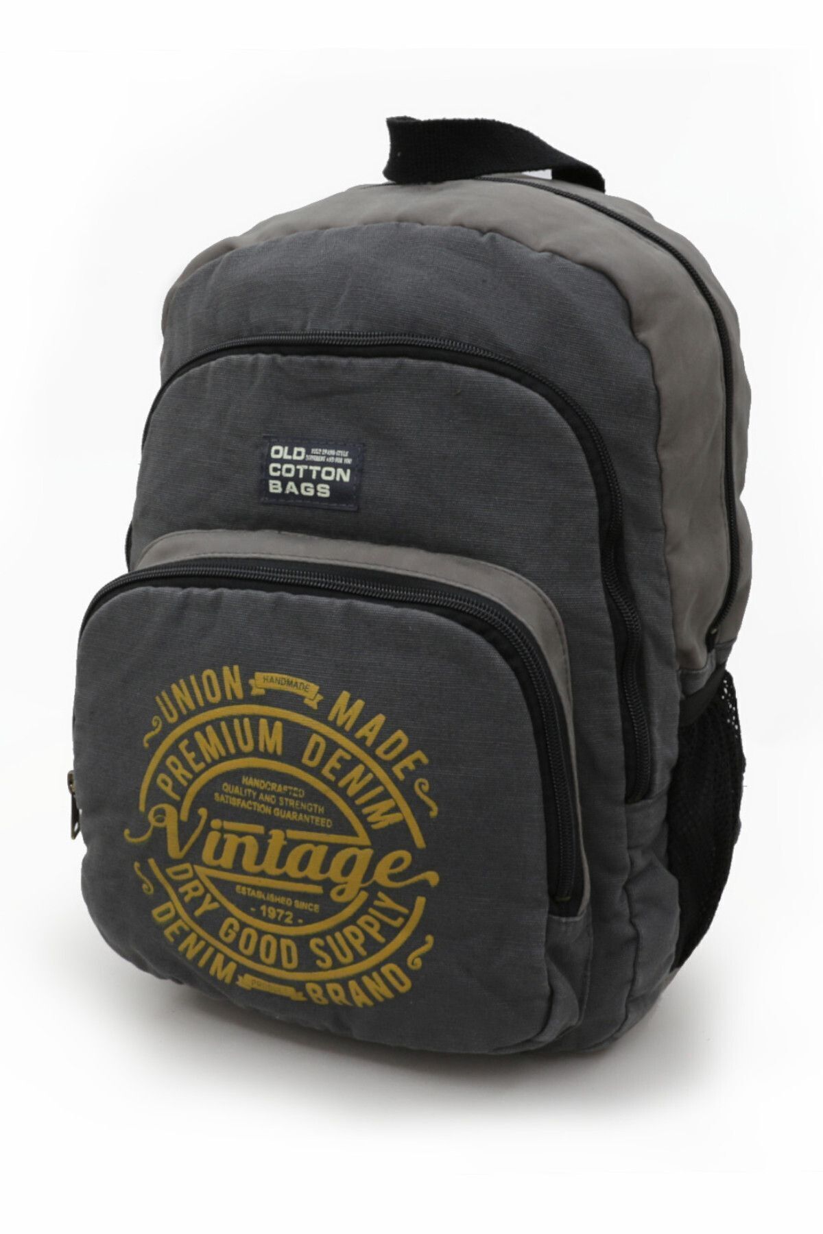 7184 Revilla Gri Sırt Okul seyahat -15.6 Inç Laptop - Notebook Spor Kanvas Pamuk Kumaş Çantası