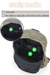 7054 New North Dokato Haki Yeşil Pamuk Kanvas Okul 15.6'' Laptop Notebook Seyahat Sırt Çantası