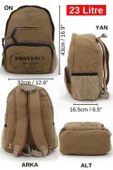 7054 New North Dokato Camel Sarı Kanvas Okul 15.6'' Laptop Notebook Seyahat Sırt Çantası