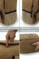 7054 New North Dokato Camel Sarı Kanvas Okul 15.6'' Laptop Notebook Seyahat Sırt Çantası