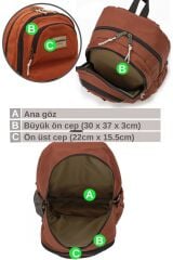 4007 Kiremit Sırt Okul Seyahat Günlük 15.6 Inç Laptop Notebook Çantası