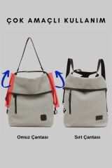 3210 Kyra Kadın Krem Bej Pamuk Kumaşlı Salaş Günlük Çapraz Omuz Sırt El Çantası