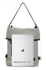 3210 Kyra Kadın Krem Bej Pamuk Kumaşlı Salaş Günlük Çapraz Omuz Sırt El Çantası