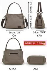 3230 Phaselis Kadın Kanvas Omuz El Günlük Tote Çanta Çok Cepli Çanta