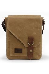 Cargo 7059 S Camel Suya Dayanıklı Pamuk Kanvas Kumaş Omuz - Mini Laptop - Postacı Çantası