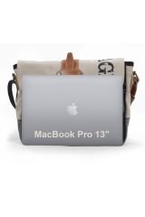 4046 Antiochia Omuz Postacı Suya Dayanıklı Mumlu Pamuk Kanvas Laptop Okul Evrak Seyahat Çantası