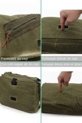 Cargo 7136 Küçük Asker Yeşili Haki Günlük Omuz Çantası Kanvas Okul Tablet Çantası