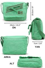 Cargo 7136 Küçük Mint Yeşil Omuz Çantası Kanvas Bag Okul Tablet Çantası