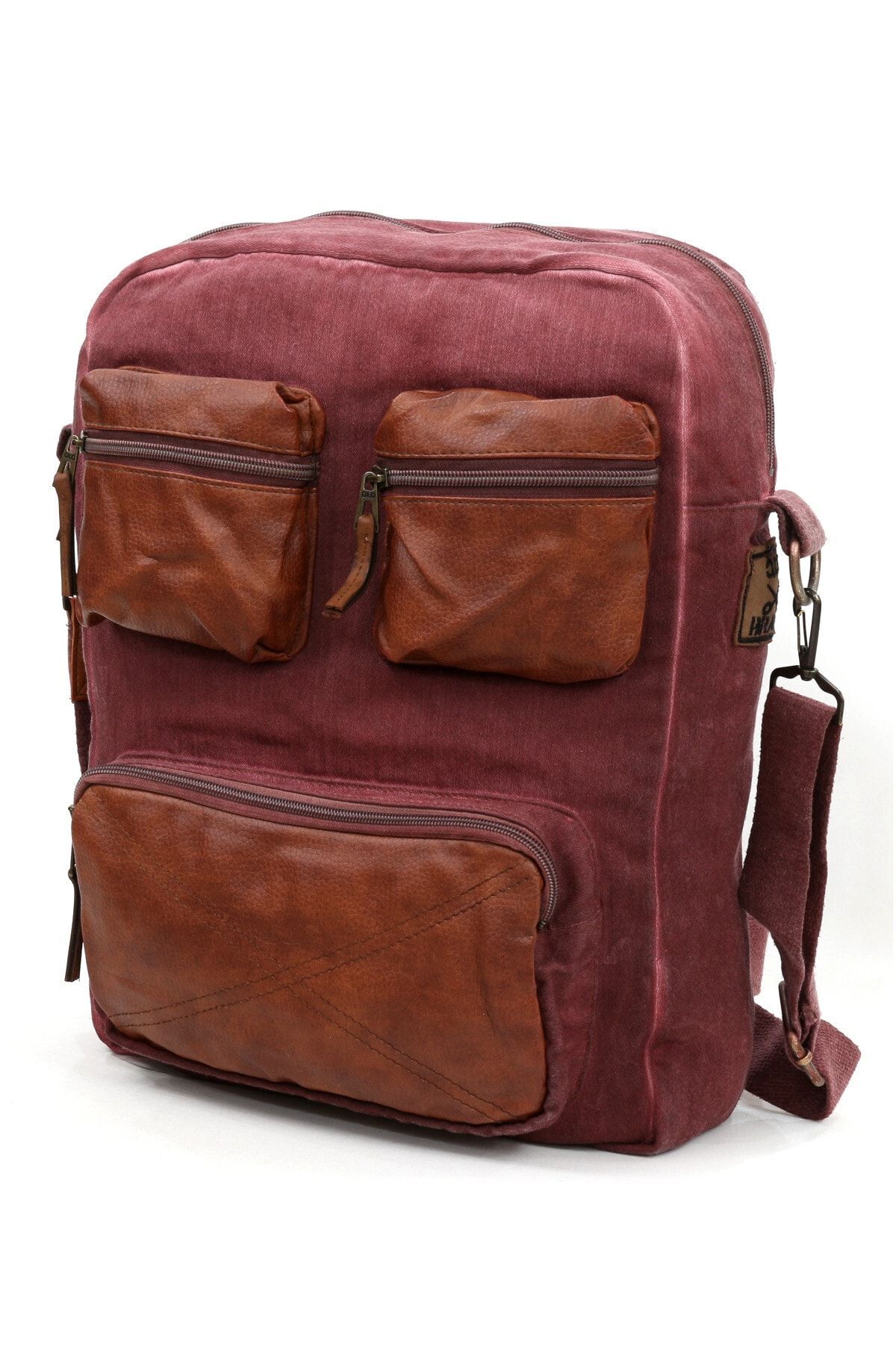 7024 Tiran Bordo Sırt Omuz Evrak Laptop Çantası