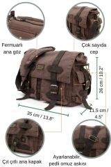 Cargo 7156 Baltimor Salaş Kahverengi Omuz Laptop Postacı Seyahat Okul Çantası