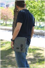 7059 S Pretty Suya Dayanıklı Kumaş Omuz - Mini Laptop - Kahverengi Postacı Çantası