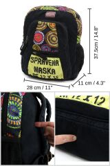 Cargo 5112 Elton Bag Patchwork Laptop Okul -seyahat -pamuk Kumaş Siyah Sırt Çantası